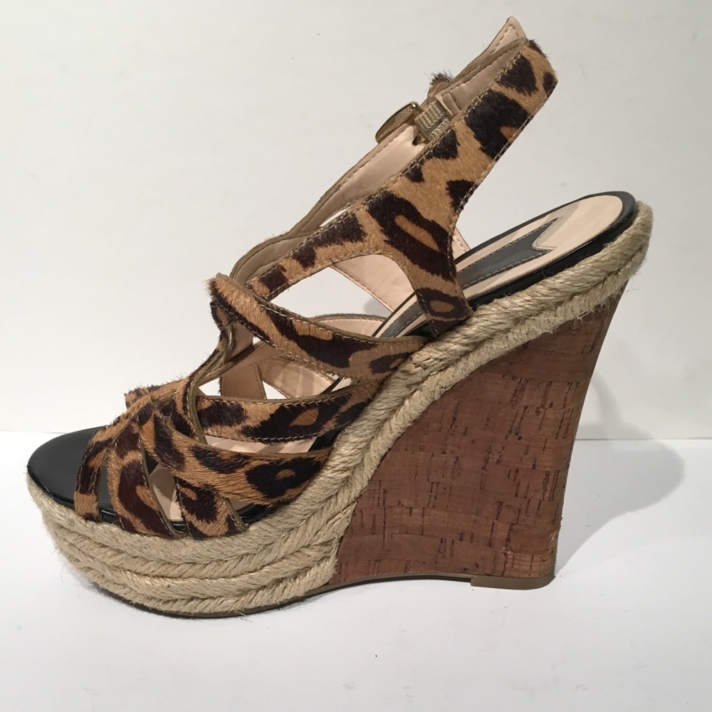 Boutique 9 Leopard Calf-hair Platform Wedges - Picture 3 of 7